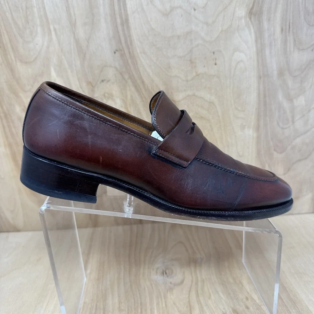Magnanni Chestnut Penny Loafers Men's Sz 9 M Slip-Ons Leather